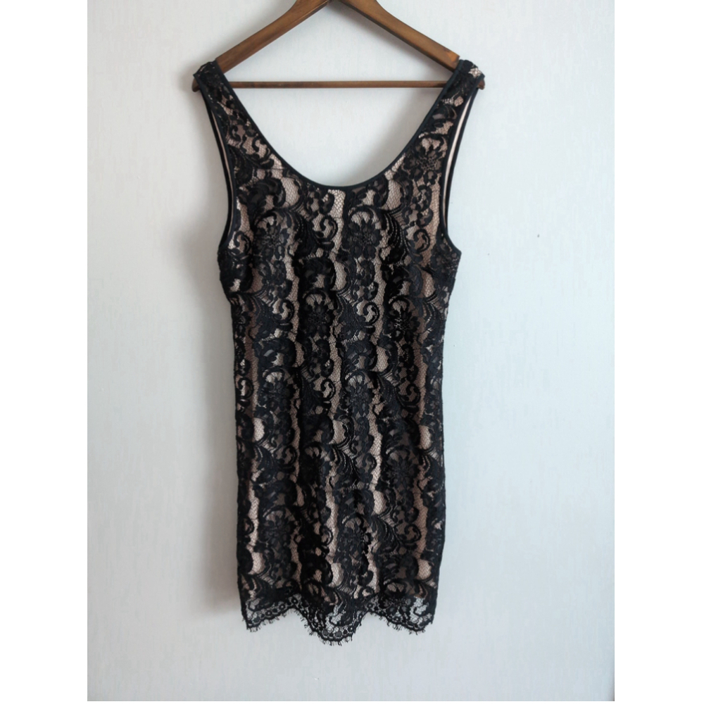 Aritzia Wilfred Hemon Black Lace Sheath dress Women Sz L Party Cocktail Revolve